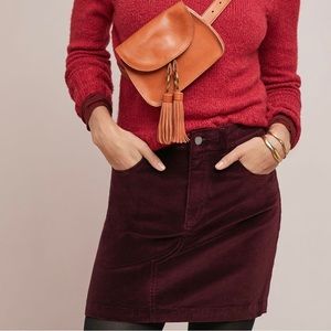 NWT Anthropologie DL 1961 velvet mini skirt
